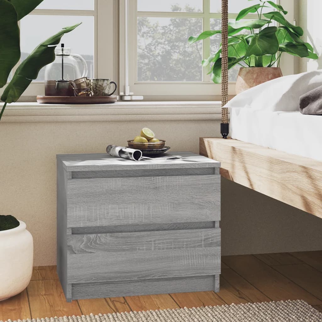 vidaXL Nočné stolíky 2ks sivý dub sonoma 50x39x43,5cm spracované drevo