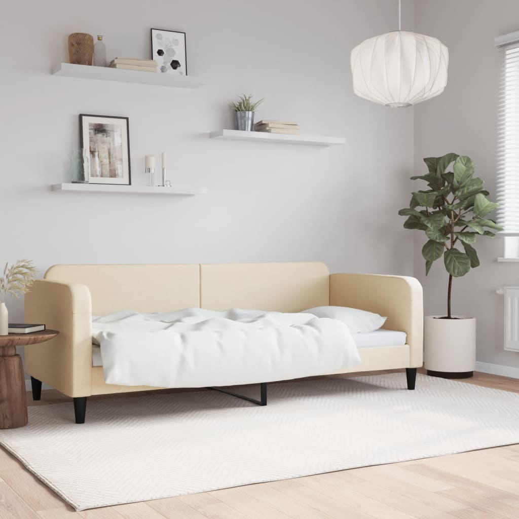 vidaXL Posteľný rám krémový 80x200 cm látka