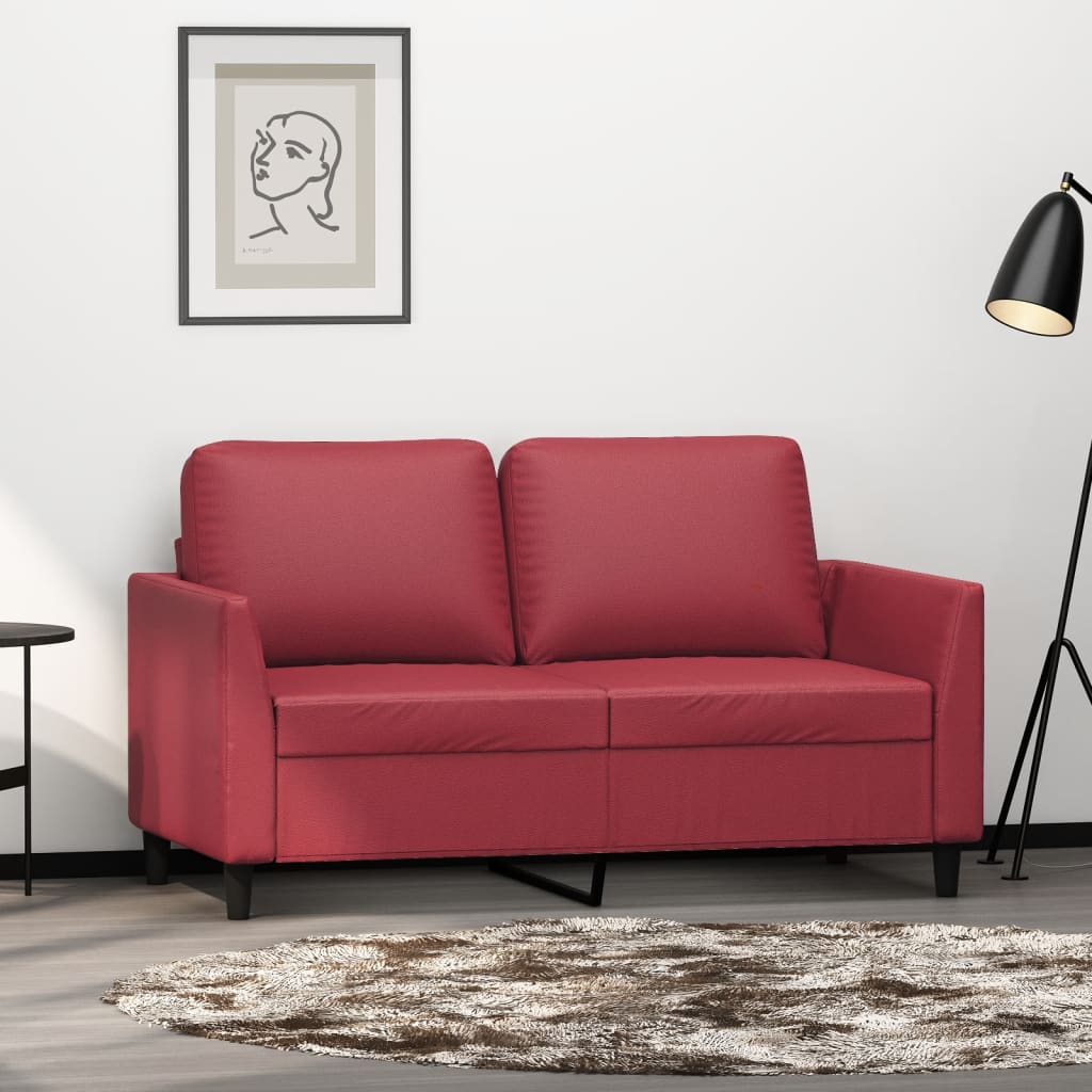 vidaXL 2-miestna pohovka vínovočervená 120 cm umelá koža