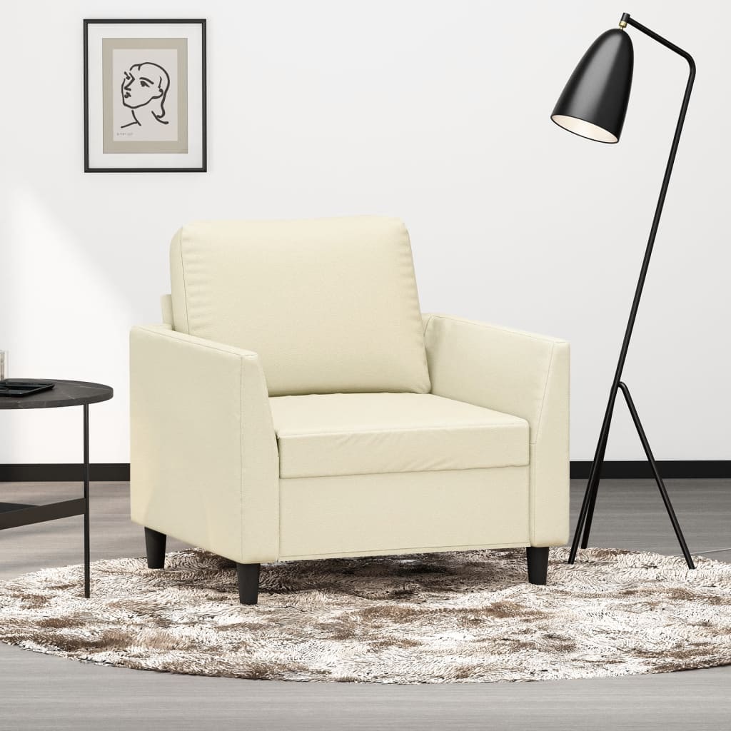 vidaXL Kreslo krémové 60 cm umelá koža