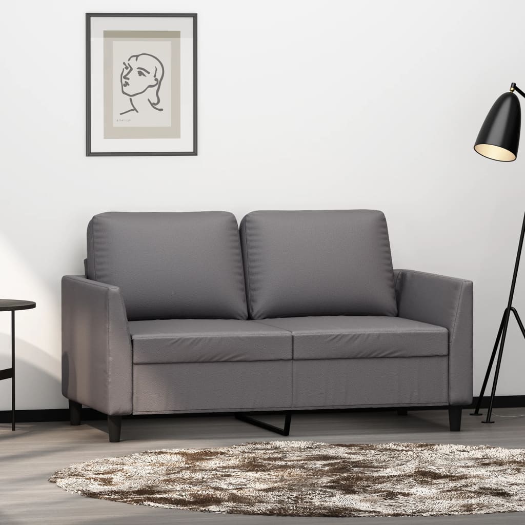 vidaXL 2-miestna pohovka sivá 120 cm umelá koža