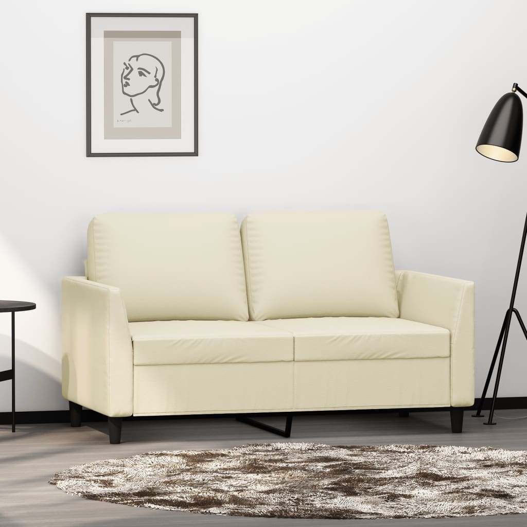 vidaXL 2-miestna pohovka krémová 120 cm umelá koža