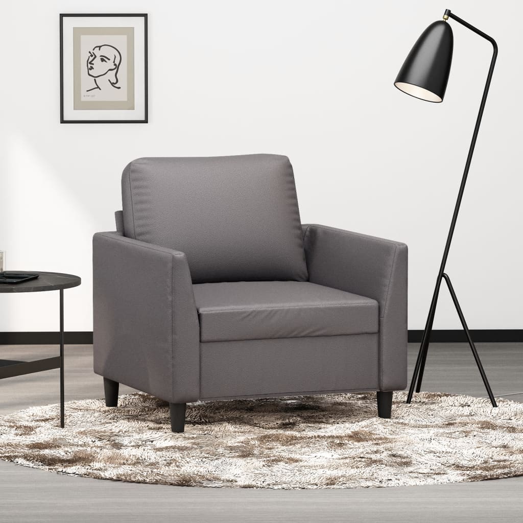 vidaXL Kreslo sivé 60 cm umelá koža
