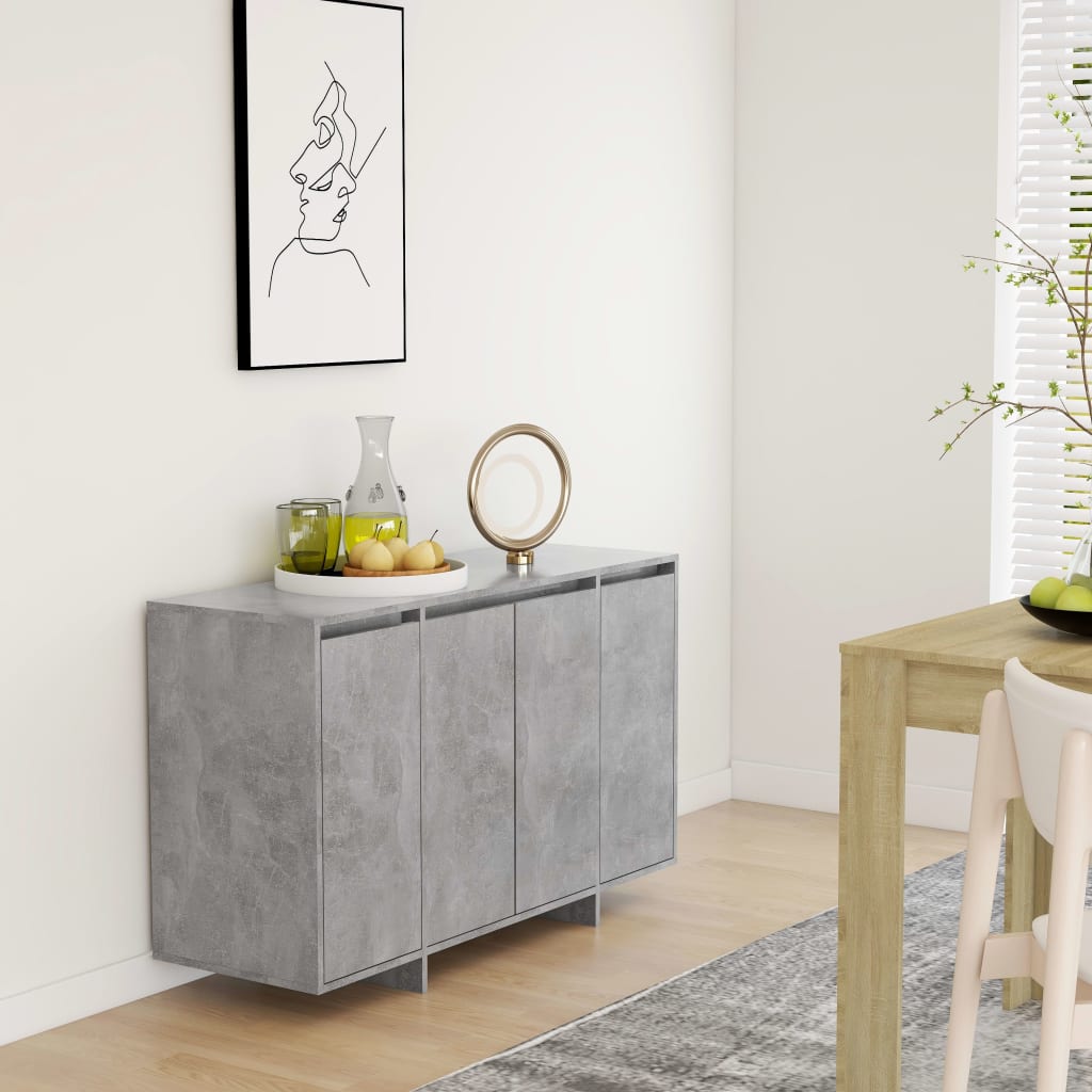 vidaXL Komoda, betónovo sivá 120x41x75 cm, kompozitné drevo