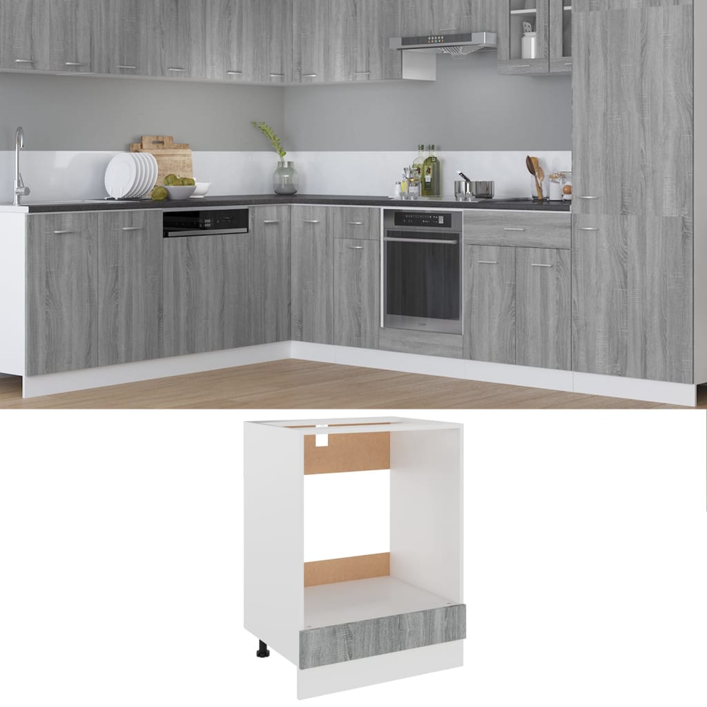 vidaXL Skrinka na sporák sivý sonoma 60x46x81,5 cm spracované drevo