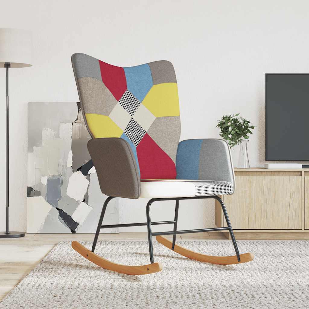 vidaXL Hojdacie kreslo, patchwork, látka