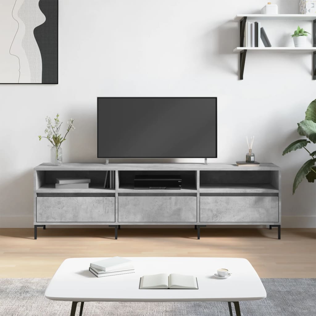 vidaXL TV skrinka betónová sivá 150x30x44,5 cm kompozitné drevo