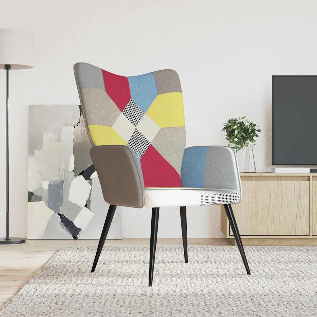vidaXL Relaxačné kreslo patchwork látka