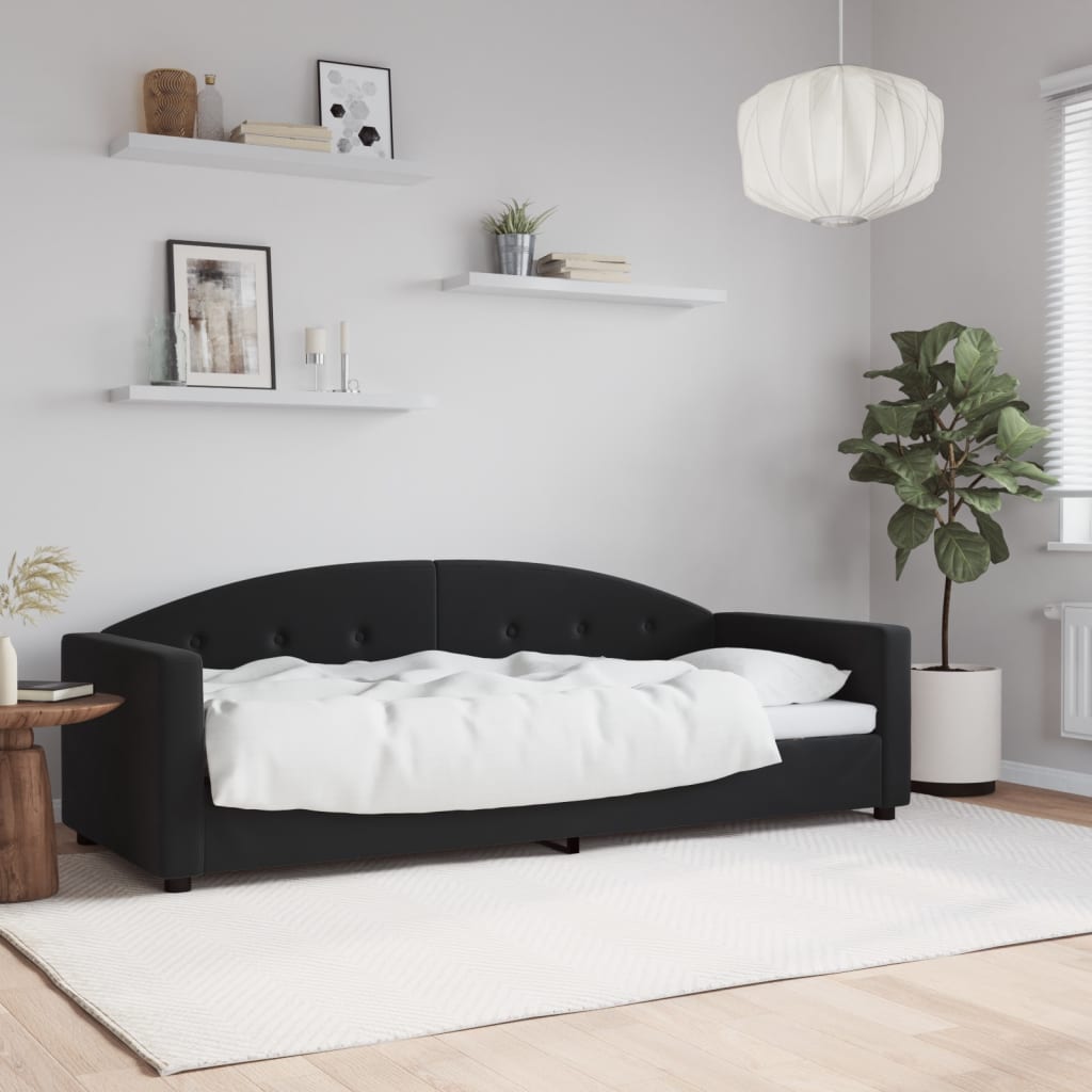 vidaXL Denná posteľ čierna 80x200 cm zamat