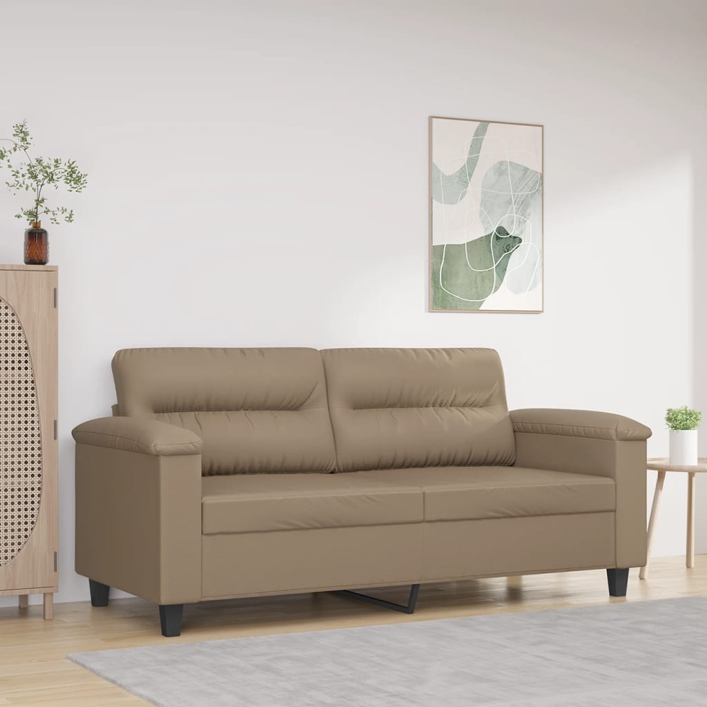 vidaXL 2-miestna pohovka kapučínová 140 cm umelá koža