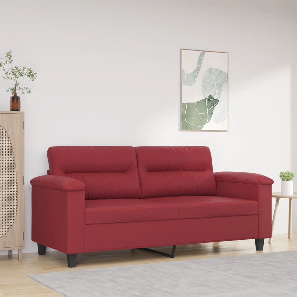 vidaXL 2-miestna pohovka vínovočervená 140 cm umelá koža