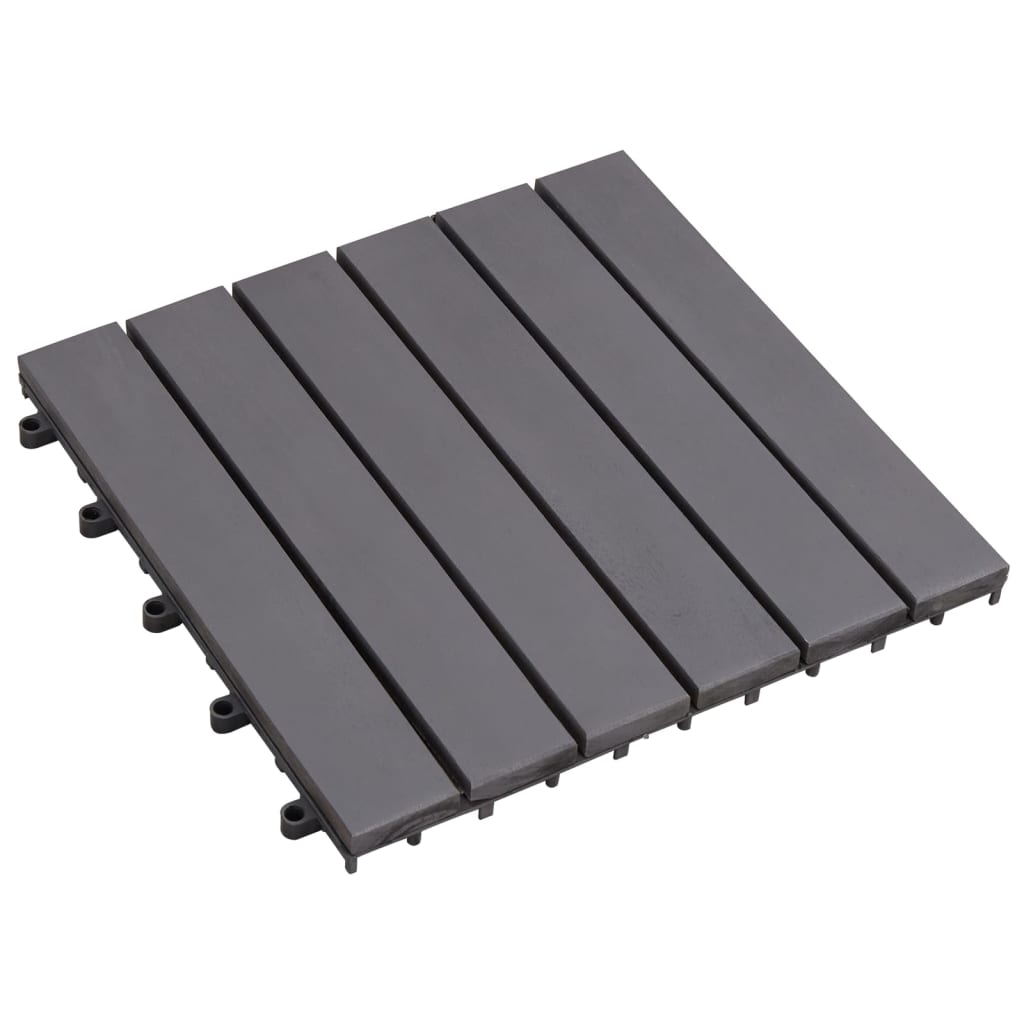 vidaXL Podlahové dlaždice 10 ks sivé 30x30 cm masívne akáciové drevo