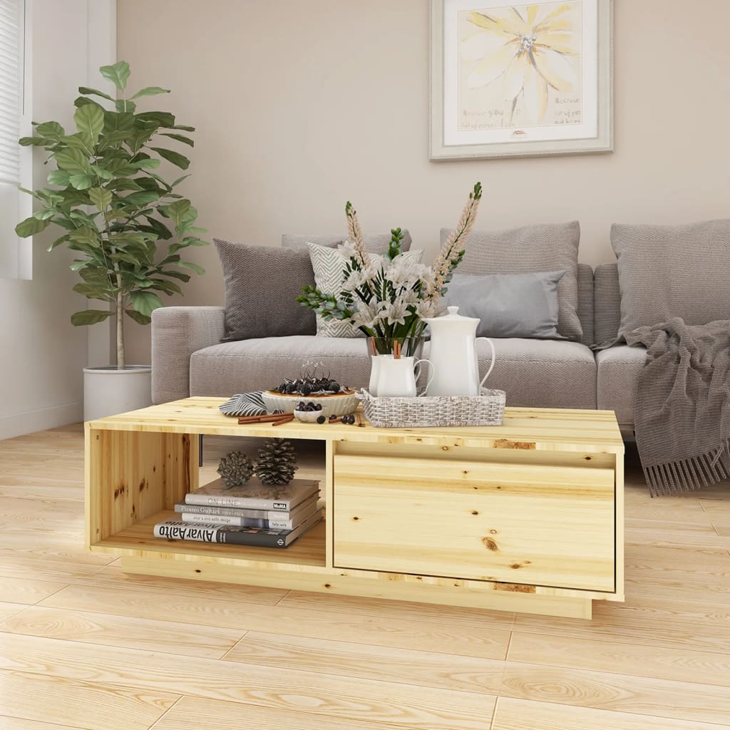 vidaXL Konferenčný stolík 110x50x33,5 cm jedľový masív
