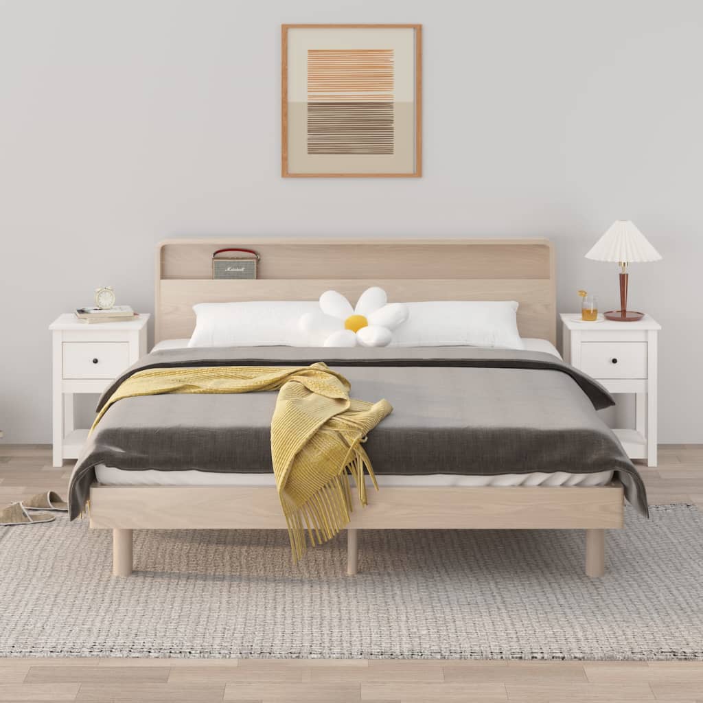 vidaXL Nočné stolíky 2 ks biele 40x35x61,5 cm masívne borovicové drevo
