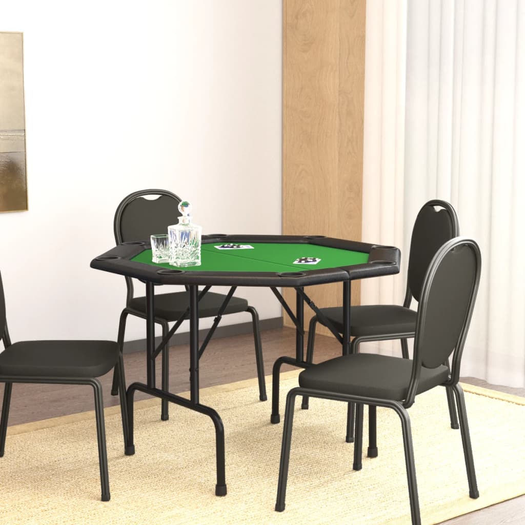 vidaXL Skladací pokrový stôl pre 8 hráčov zelený 108x108x75 cm