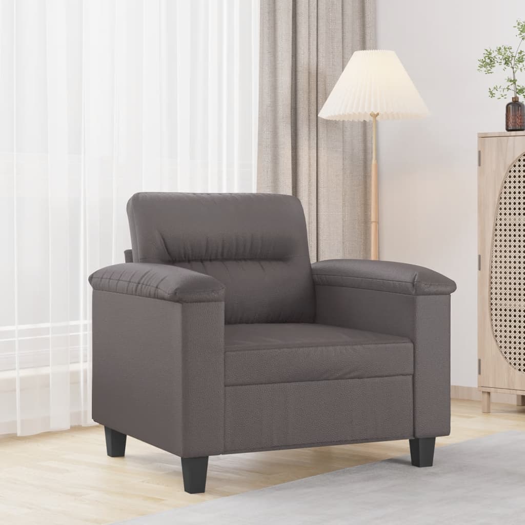 vidaXL Kreslo sivé 60 cm umelá koža