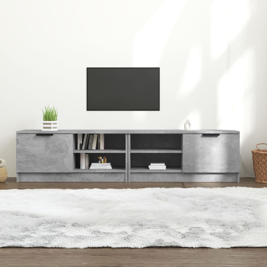 vidaXL TV stolíky 2 ks betónovosivé 80x35x36,5 cm spracované drevo