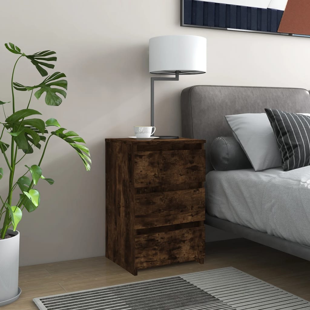 vidaXL Nočné stolíky 2 ks údený dub 40x35x62,5 cm spracované drevo