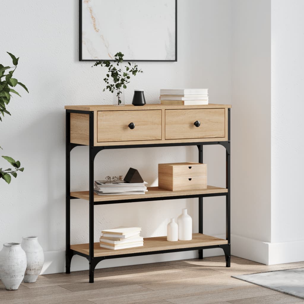 vidaXL Konzolový stolík dub sonoma 72,5x25x75 cm kompozitné drevo