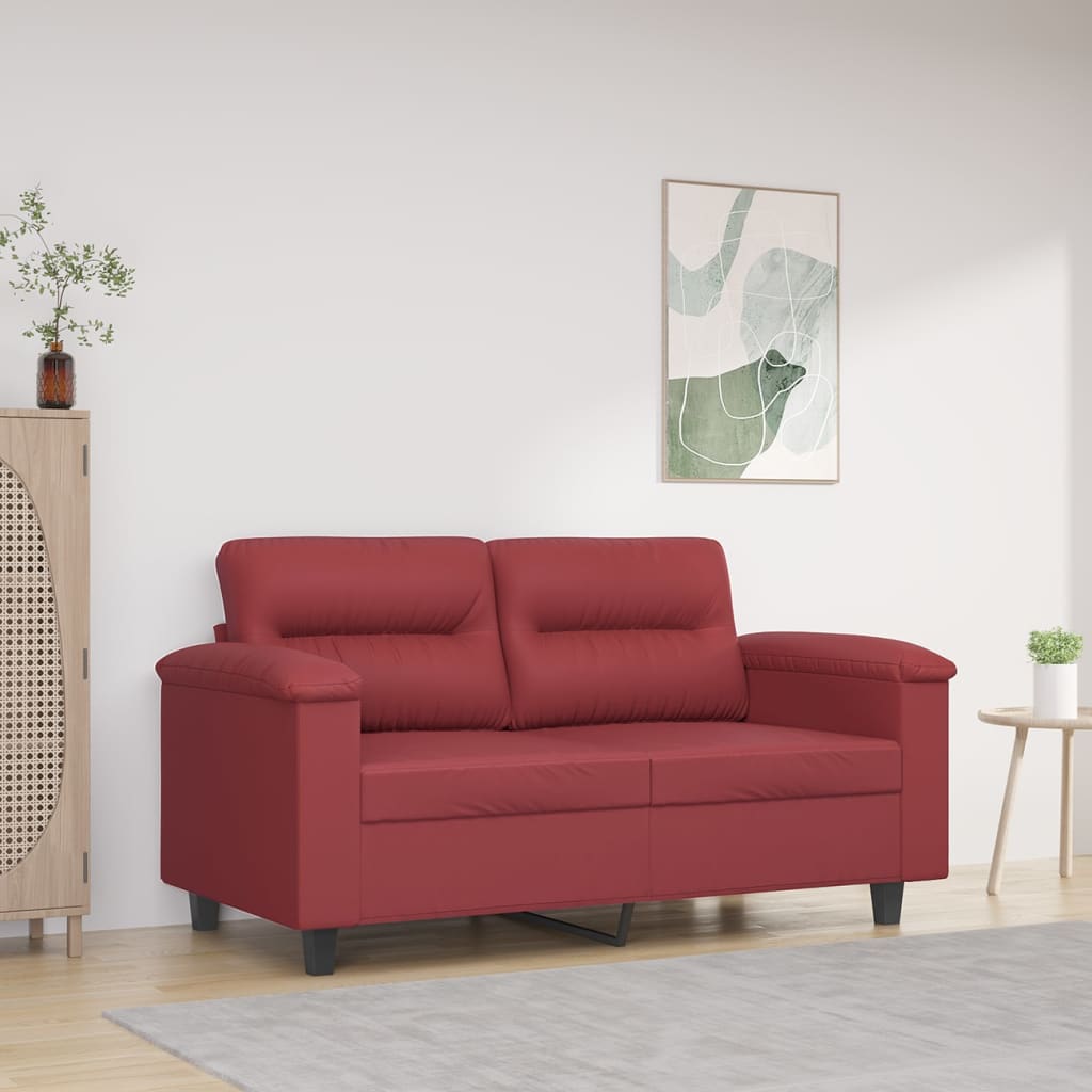 vidaXL 2-miestna pohovka vínovočervená 120 cm umelá koža