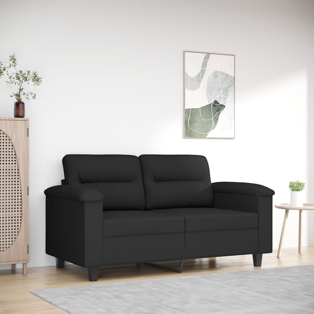 vidaXL 2-miestna pohovka čierna 120 cm mikrovlákno