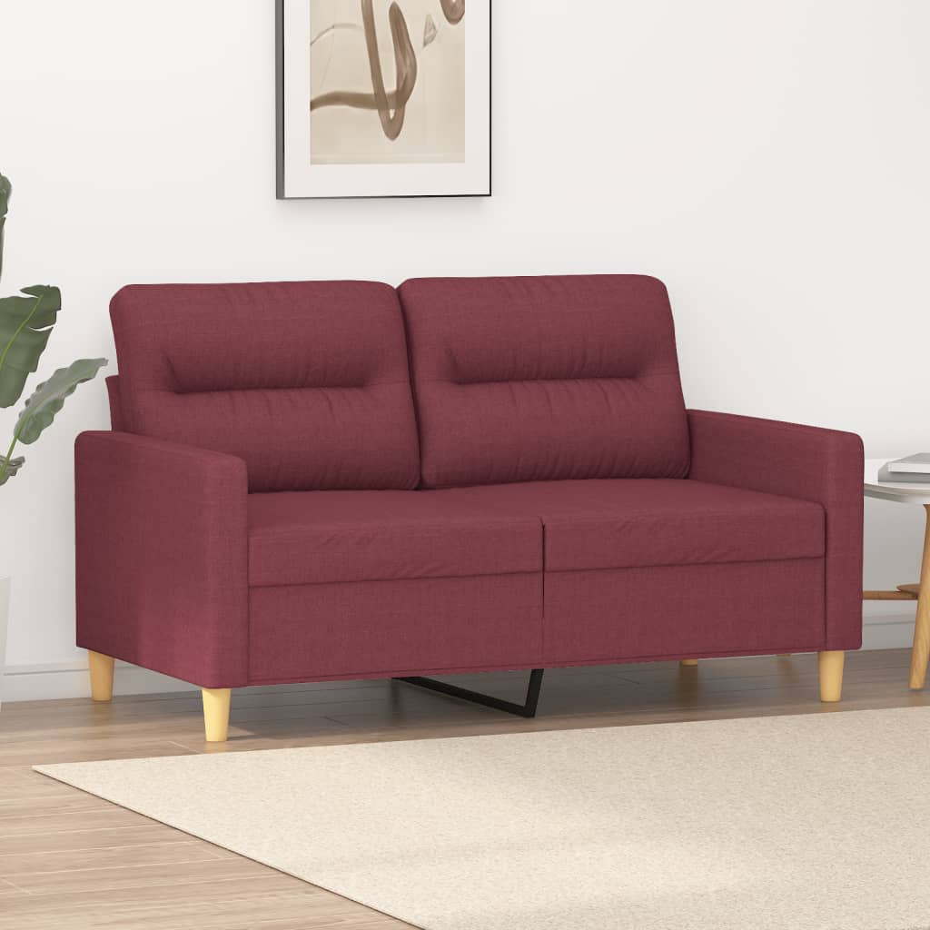 vidaXL 2-miestna pohovka vínovo-červená 120 cm látka