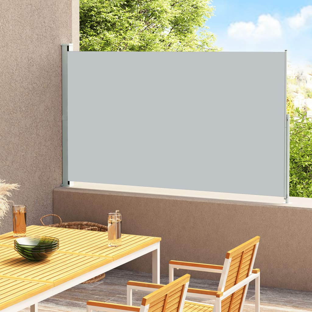 vidaXL Zaťahovacia bočná markíza na terasu 220x300 cm, sivá