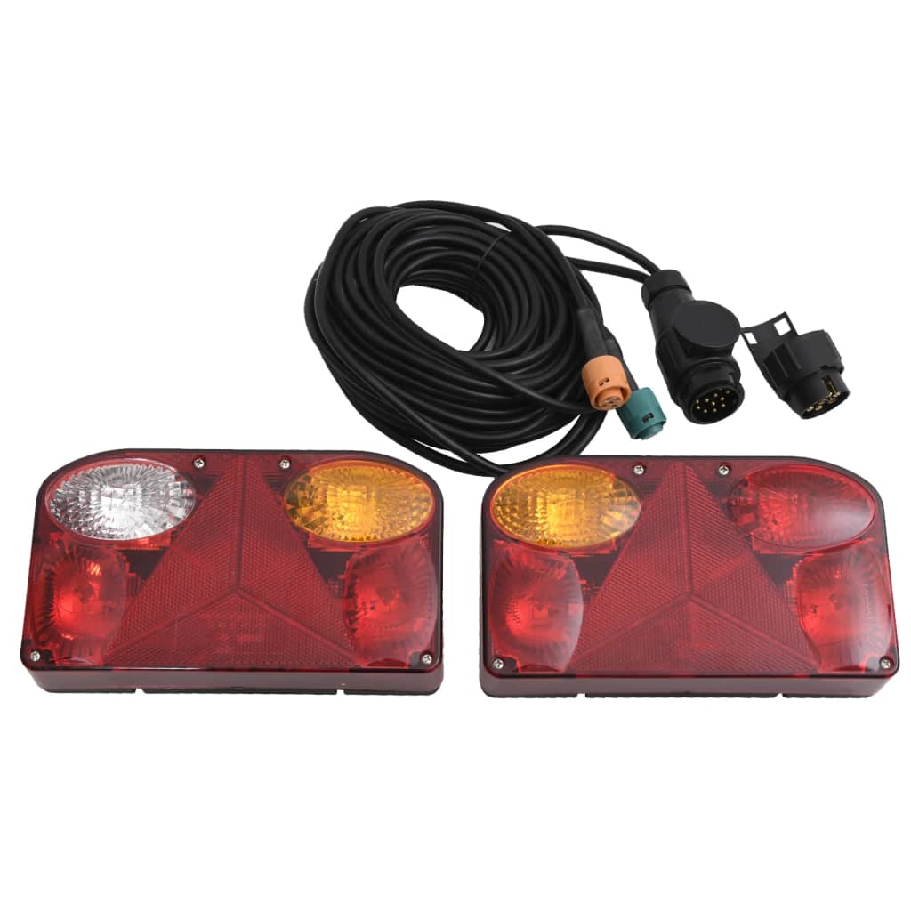 vidaXL Svetlá na príves 2 ks červené 23x6x13 cm 12 V klasická žiarovka