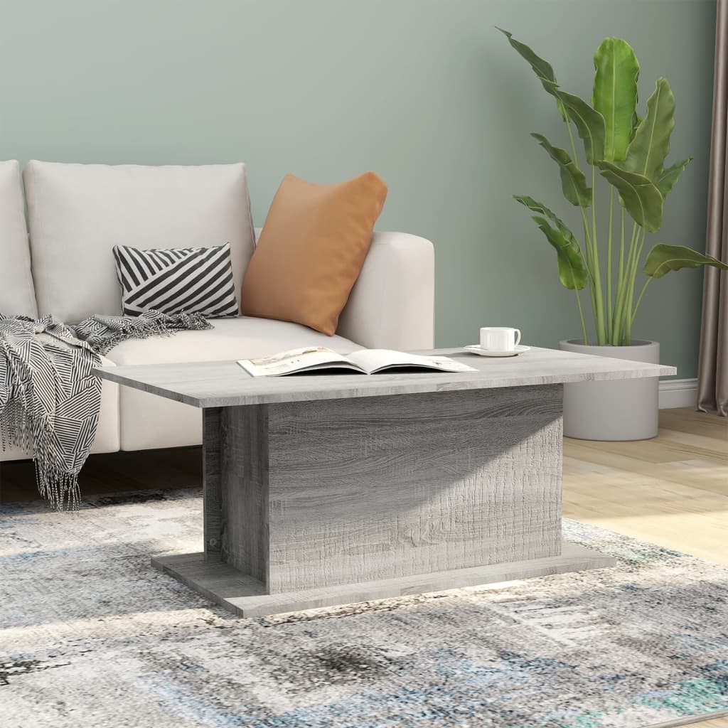 vidaXL Konferenčný stolík, sivá sonoma 102x55,5x40cm, kompozitné drevo