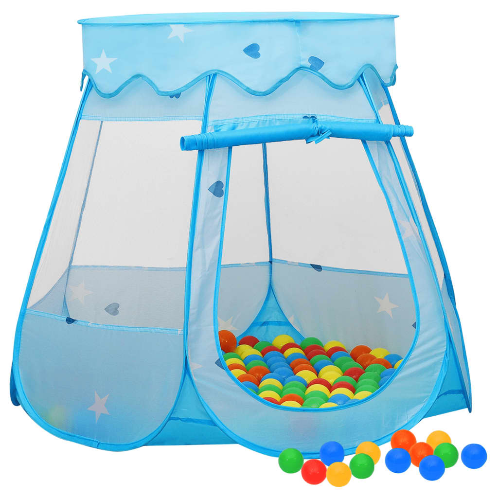 vidaXL Detský stan na hranie s 250 loptičkami modrý 102x102x82 cm