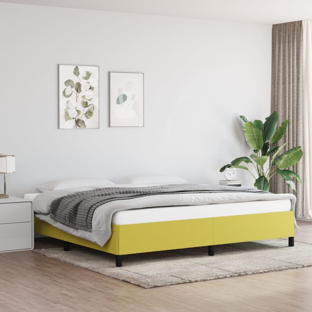 vidaXL Posteľ bez matraca zelená 200x200 cm látka
