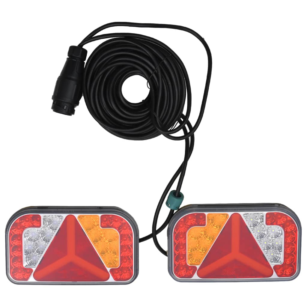 vidaXL Svetlá na príves 2 ks červené 24x5x14,5 cm 12 V LED žiarovka