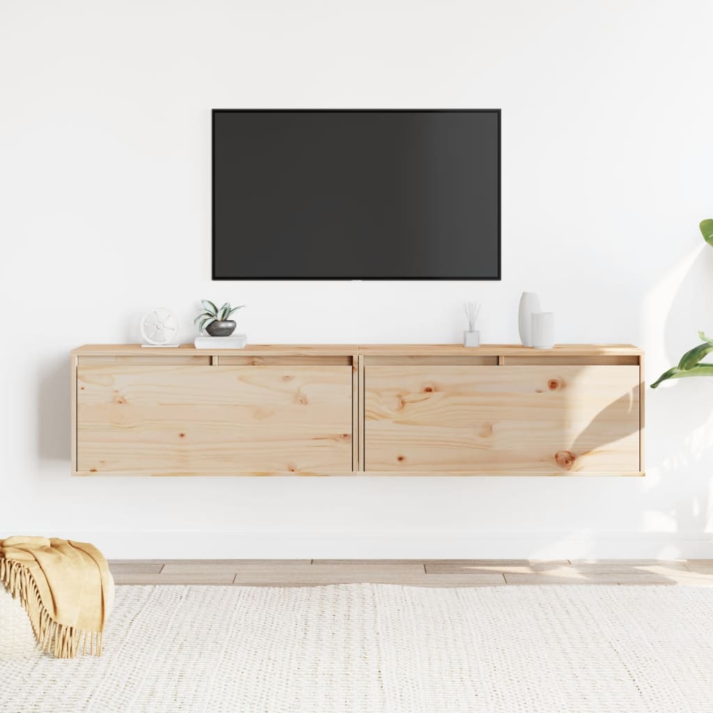 vidaXL Nástenné skrinky 2 ks 80x30x35 cm masívna borovica