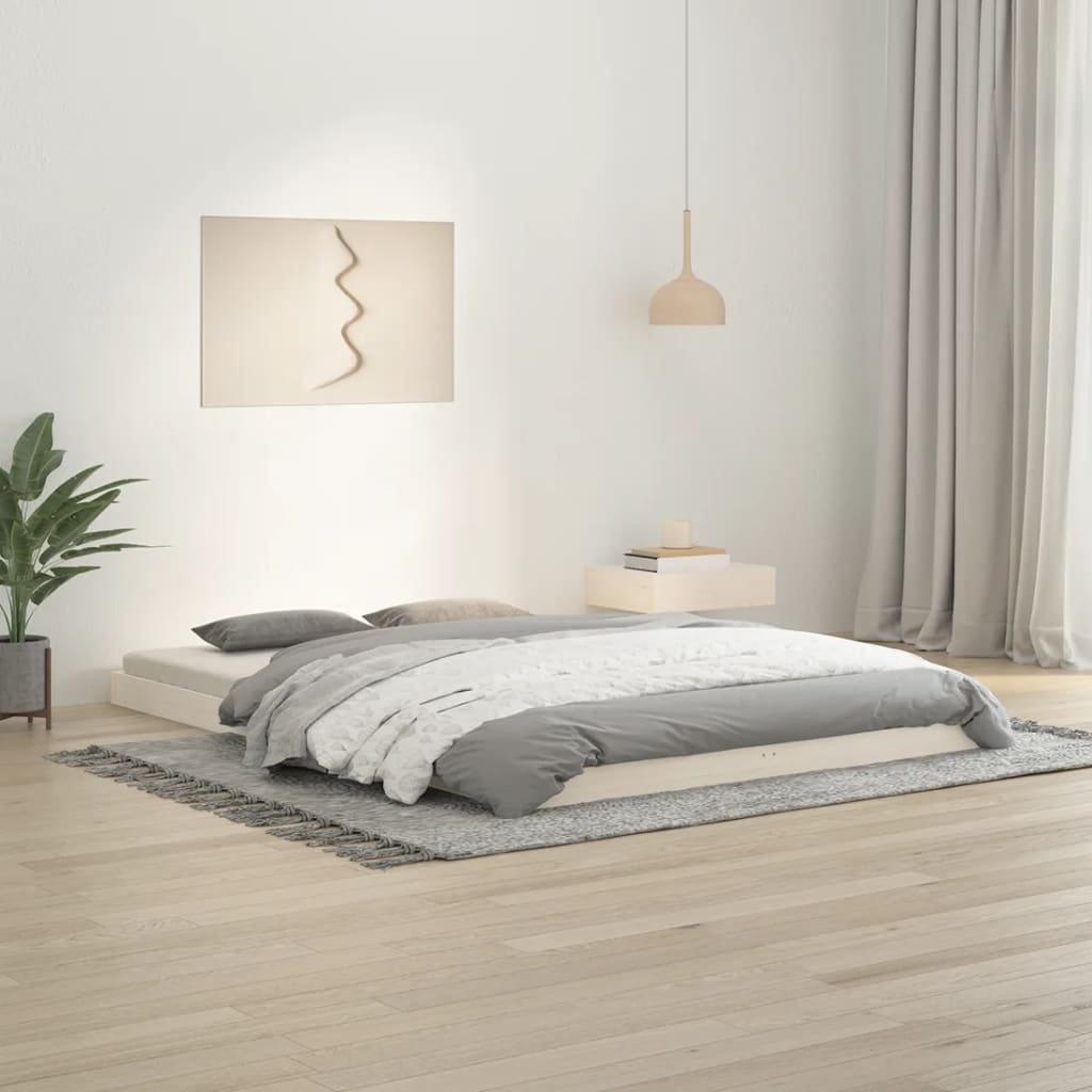 vidaXL Posteľný rám biely 140x200 cm borovicový masív