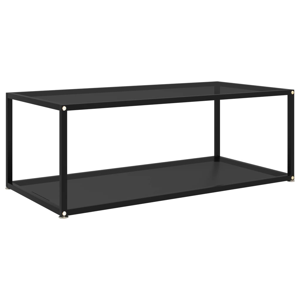 vidaXL Konferenčný stolík, čierny 100x50x35 cm, tvrdené sklo