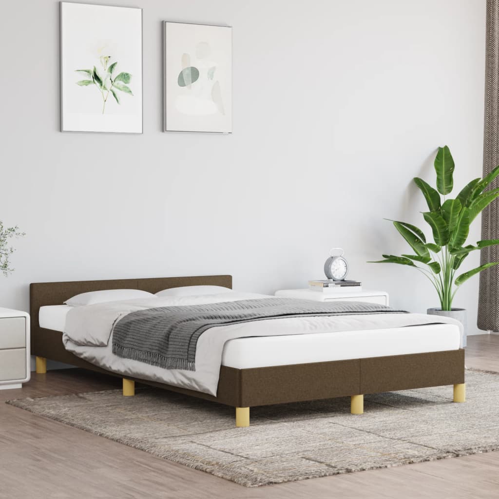 vidaXL Posteľ bez matraca tmavohnedá 120x200 cm látka