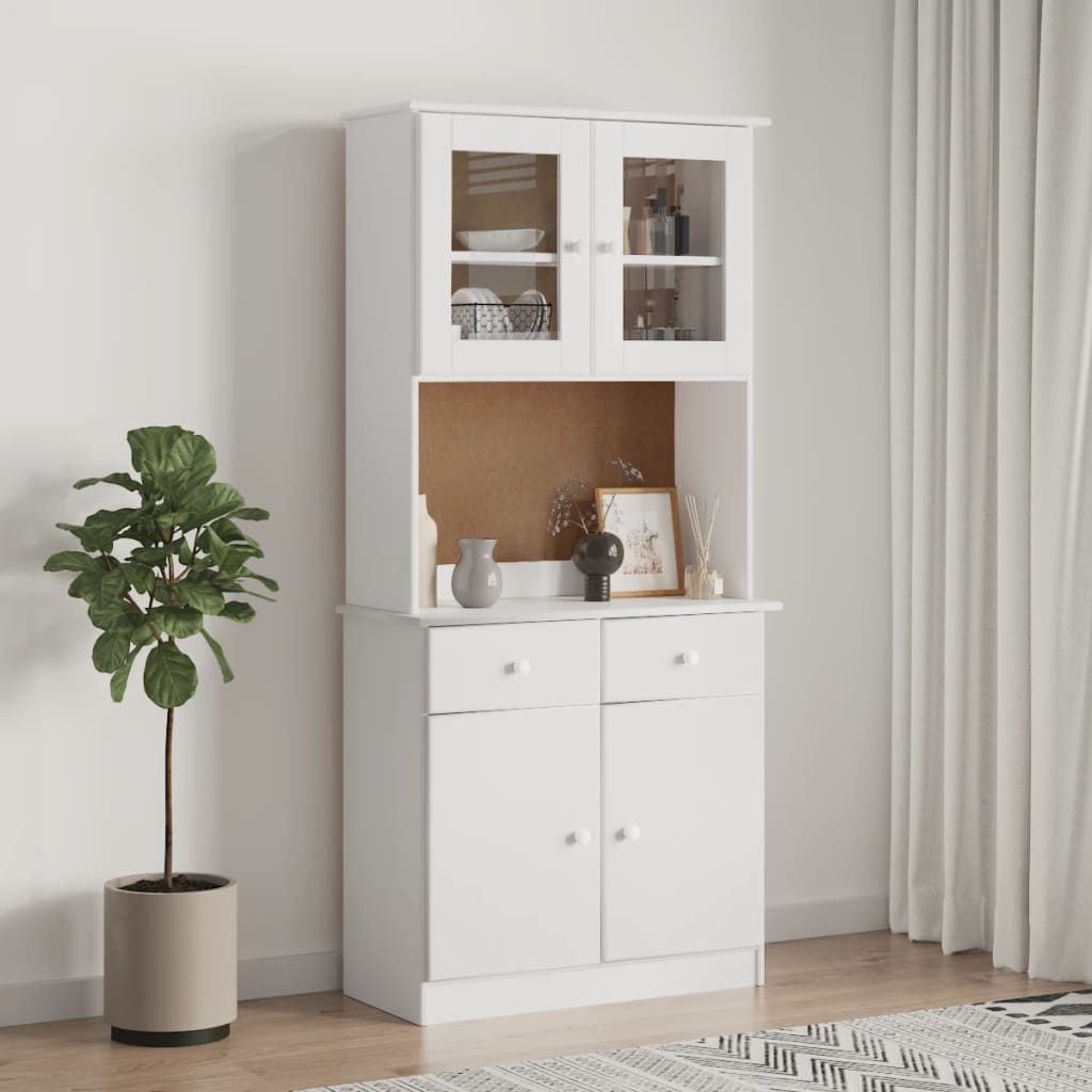 vidaXL Vysoká skrinka ALTA biela 77x35x165 cm borovicový masív