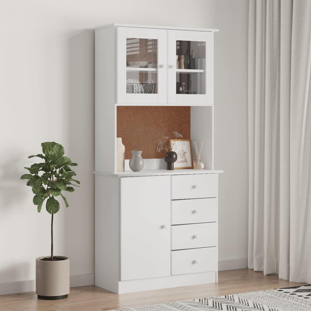 vidaXL Vysoká skrinka ALTA biela 77x35x165 cm borovicový masív