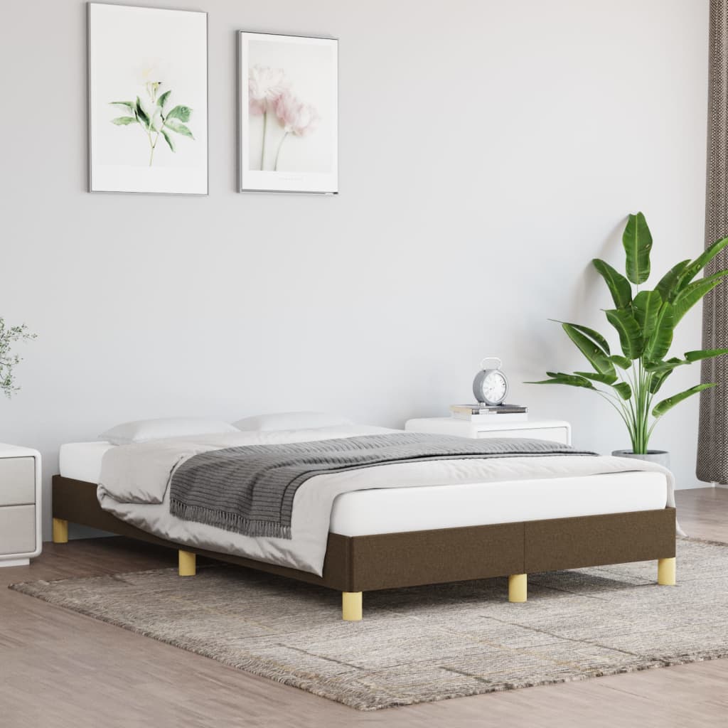 vidaXL Posteľ bez matraca tmavohnedá 120x200 cm látka
