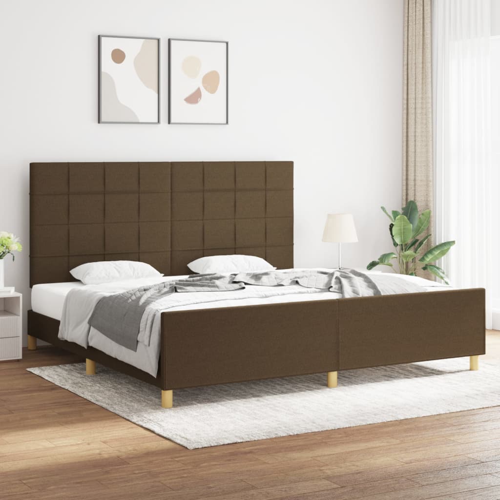 vidaXL Posteľ bez matraca tmavohnedá 200x200 cm látka