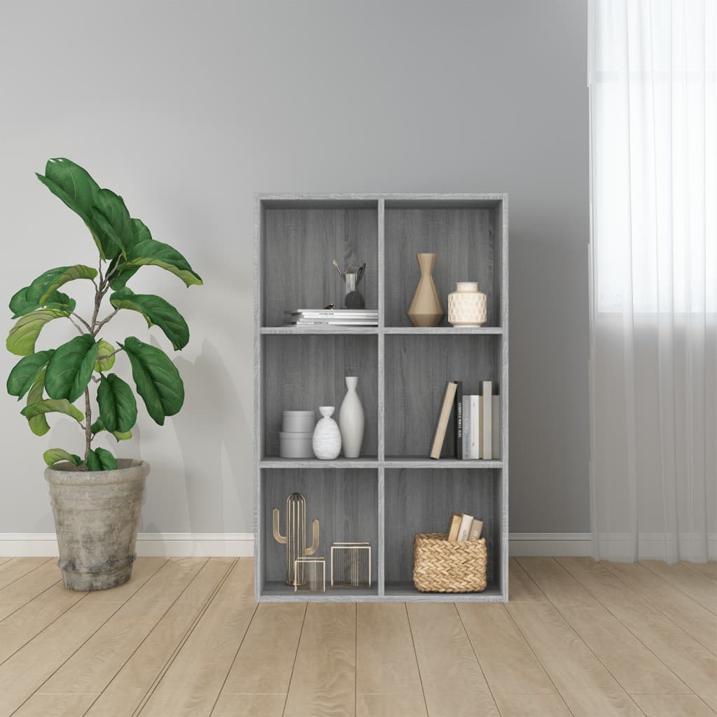 vidaXL Knižnica/komoda sivá sonoma 66x30x98 cm spracované drevo