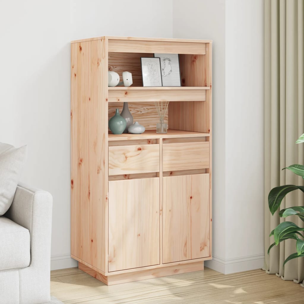 vidaXL Vysoká skrinka 60x40x116,5 cm masívna borovica