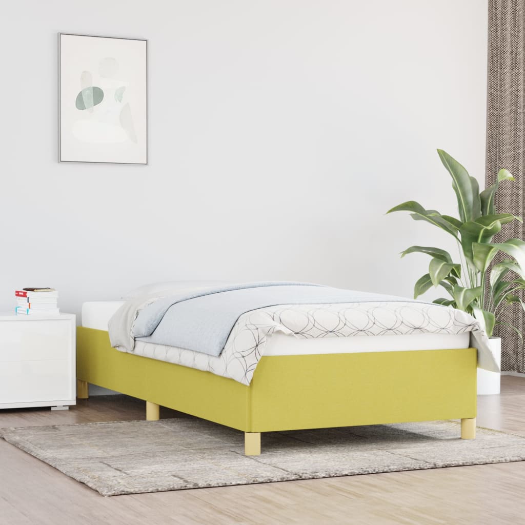 vidaXL Posteľ bez matraca zelená 100x200 cm látka