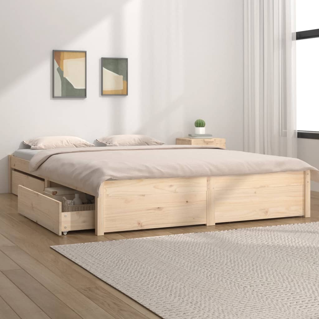 vidaXL Posteľný rám so zásuvkami 200x200 cm