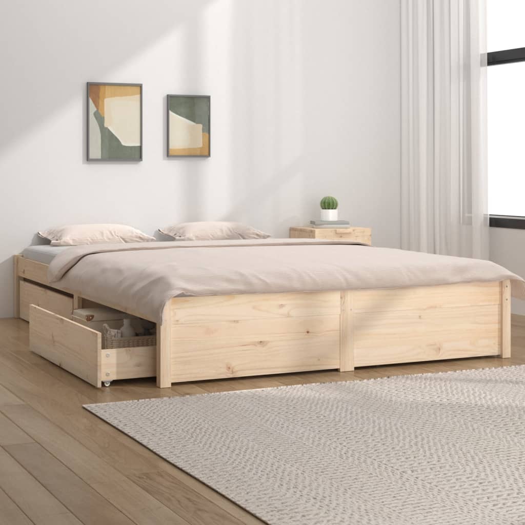 vidaXL Posteľný rám so zásuvkami 160x200 cm