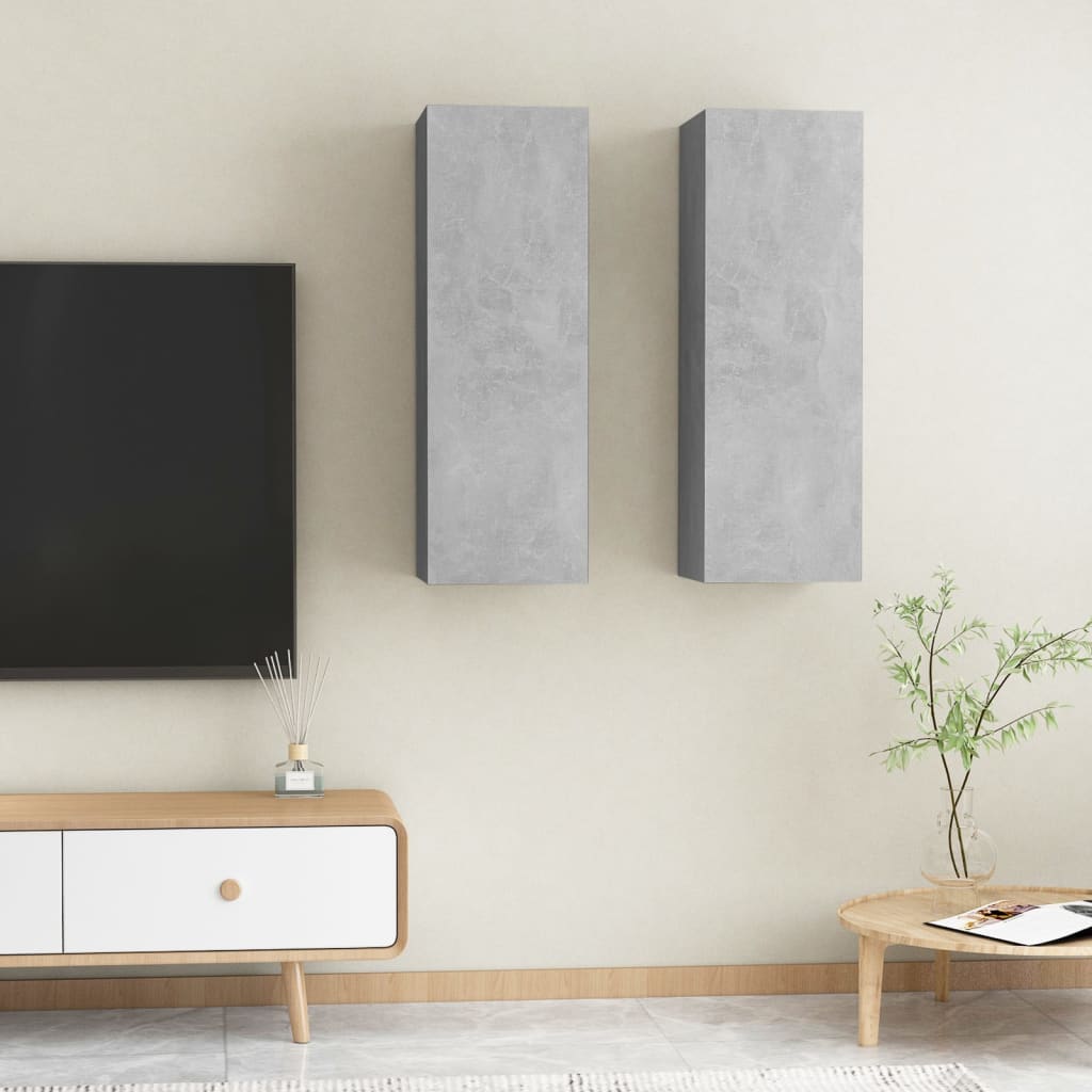 vidaXL TV skrinky 2 ks, betónovo sivé 30,5x30x90 cm, kompozitné drevo