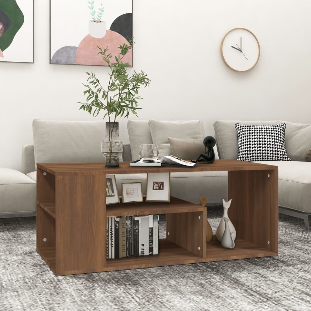 vidaXL Konferenčný stolík hnedý dub 100x50x40 cm spracované drevo