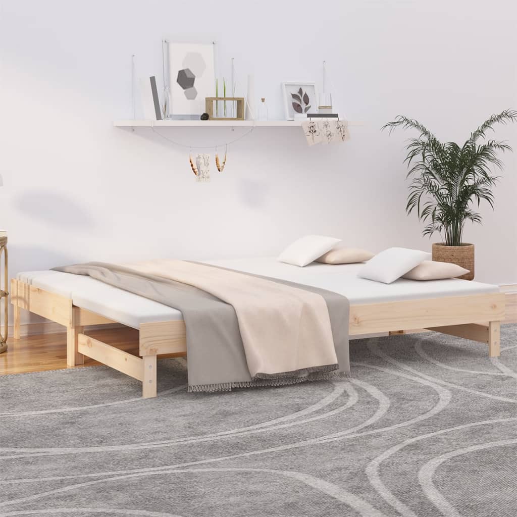 vidaXL Rozkladacia denná posteľ 2x(80x200) cm borovicový masív