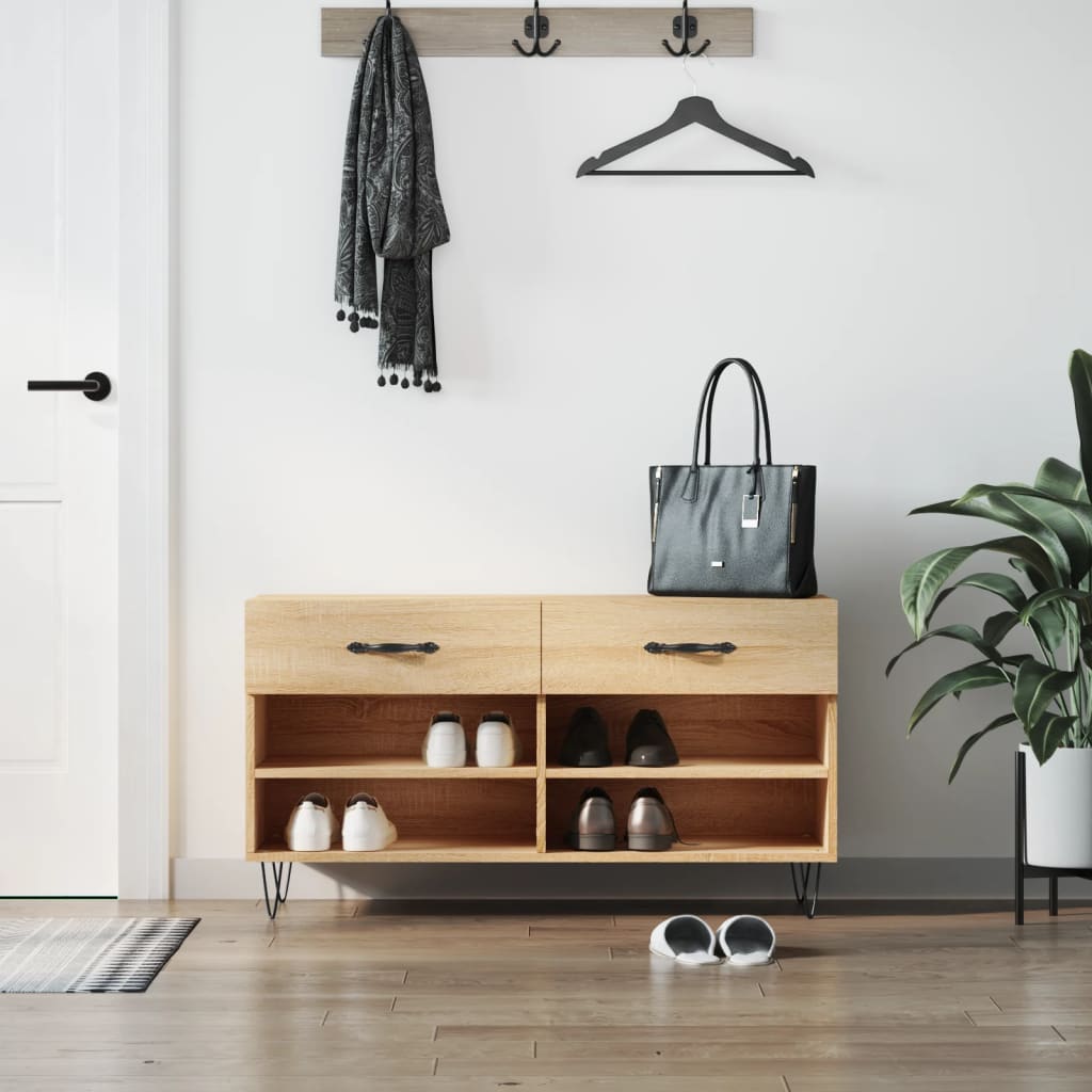 vidaXL Lavička na topánky, dub sonoma 102x35x55 cm, kompozitné drevo
