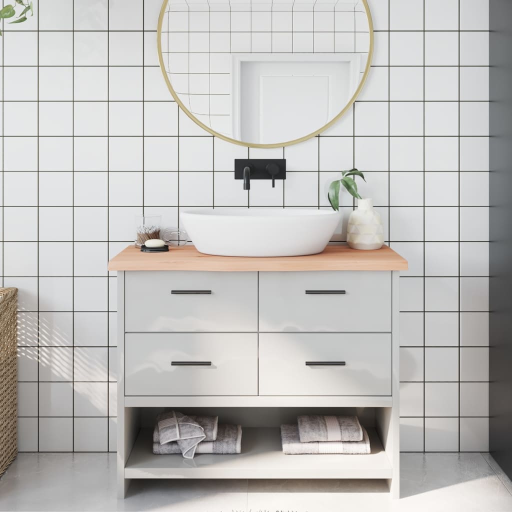 vidaXL Kúpeľňová doska 100x30x(2-4) cm neošetrený masív